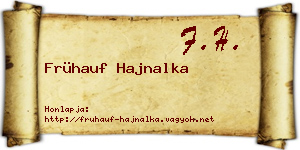 Frühauf Hajnalka névjegykártya